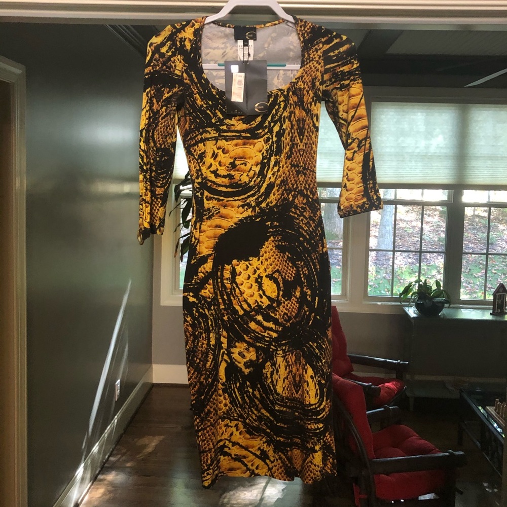 Just Cavalli gold and black dress